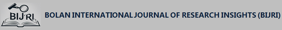 BOLAN INTERNATIONAL JOURNAL OF RESEARCH INSIGHTS (BIJRI)
